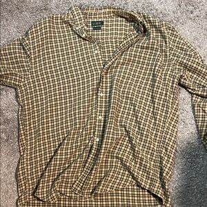 J. Crew Beige and Black Checkered Shirt